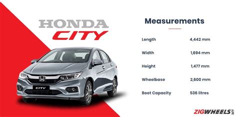 Honda City dimensions, specs, boot size.